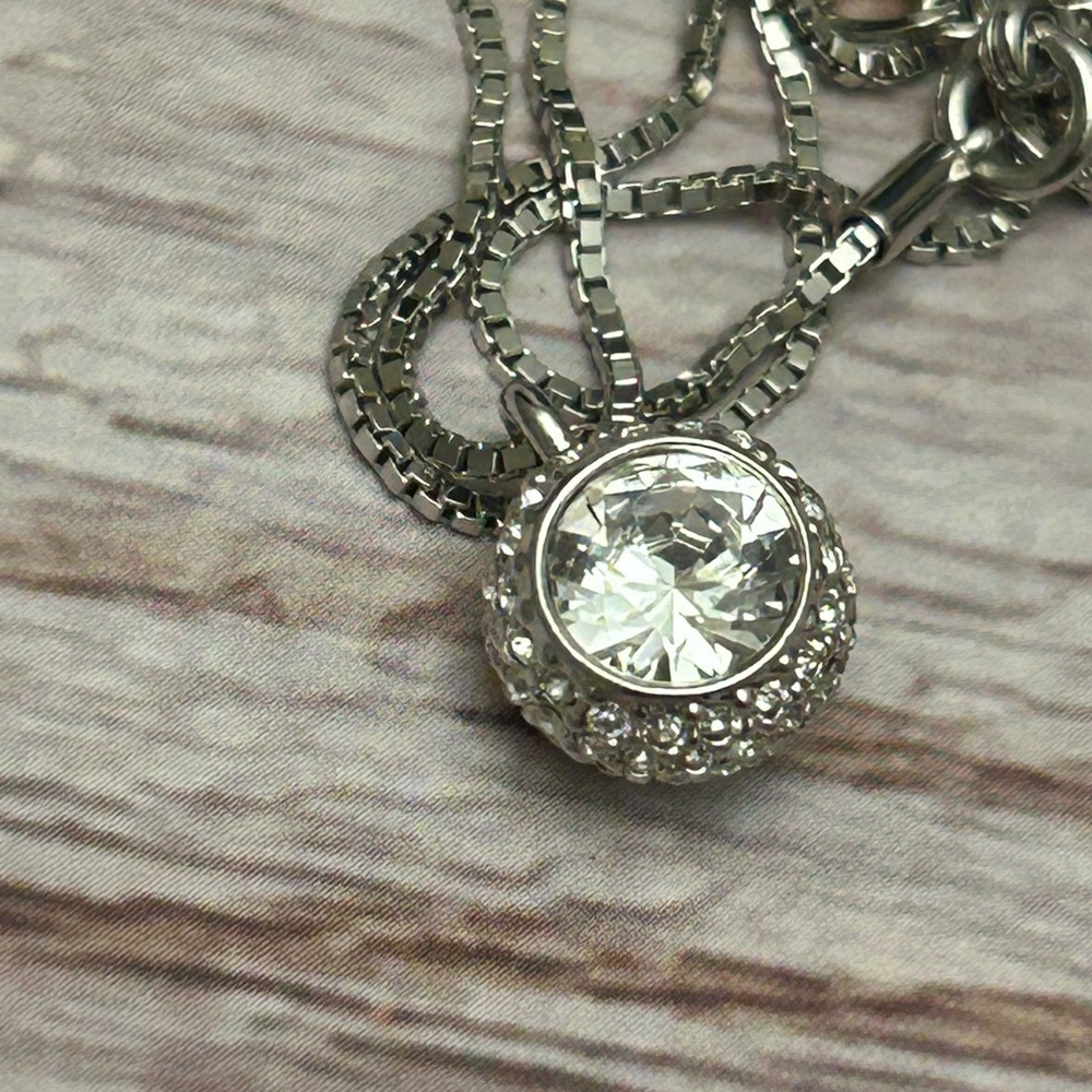 Swarovski Crystal Ball Necklace Silver Box Chain, Sparkle & Signature Style E988
